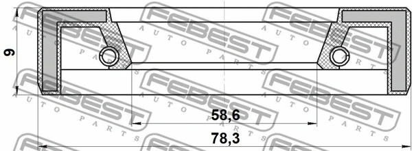 95FAY-60780909X FEBEST Уплотнительное кольцо вала, приводной вал (фото 2)