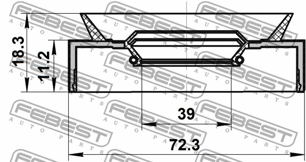 95PAY-40721118X FEBEST Уплотнительное кольцо вала, приводной вал (фото 2)