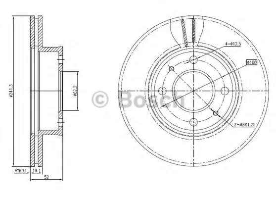 0 986 BB4 309 BOSCH Тормозной диск (фото 1)