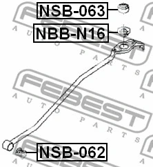 NSB-062 FEBEST Втулка, шток вилки переключения передач (фото 2)