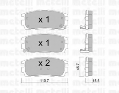 22-0779-0 METELLI Комплект тормозных колодок, дисковый тормоз (фото 2)