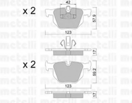 22-0643-0 METELLI Комплект тормозных колодок, дисковый тормоз (фото 2)