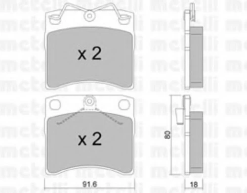 22-0163-1 METELLI Комплект тормозных колодок, дисковый тормоз (фото 2)