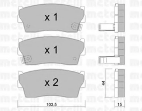 22-0116-0 METELLI Комплект тормозных колодок, дисковый тормоз (фото 2)