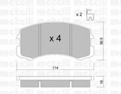 22-0736-0 METELLI Комплект тормозных колодок, дисковый тормоз (фото 2)