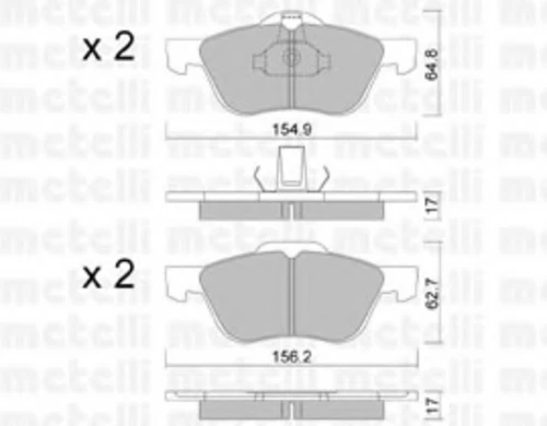 22-0489-0 METELLI Комплект тормозных колодок, дисковый тормоз (фото 2)