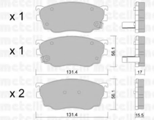 22-0301-0 METELLI Комплект тормозных колодок, дисковый тормоз (фото 2)