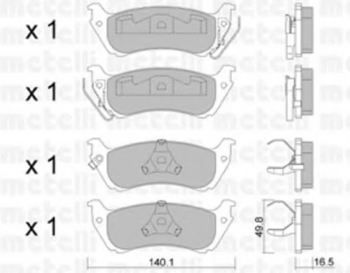 22-0570-0 METELLI Комплект тормозных колодок, дисковый тормоз (фото 2)