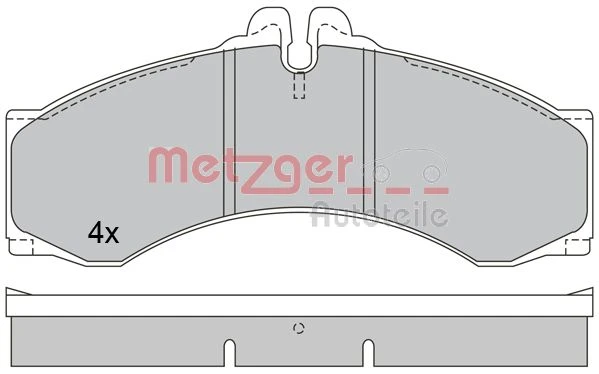 1170400 METZGER Комплект тормозных колодок, дисковый тормоз (фото 4)