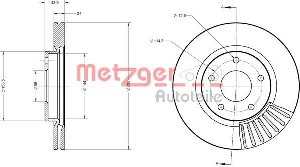 6110684 METZGER Тормозной диск (фото 3)