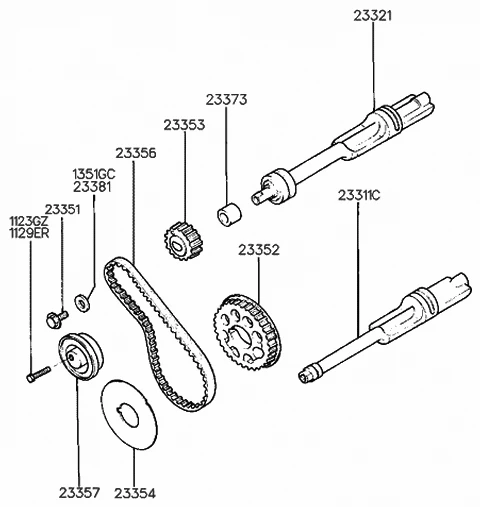 2335733130 HYUNDAI/KIA/MOBIS Ролик ремня балансировочного вала hyundai elantra 1.5-1.8 dohc 90-96 (фото 2)