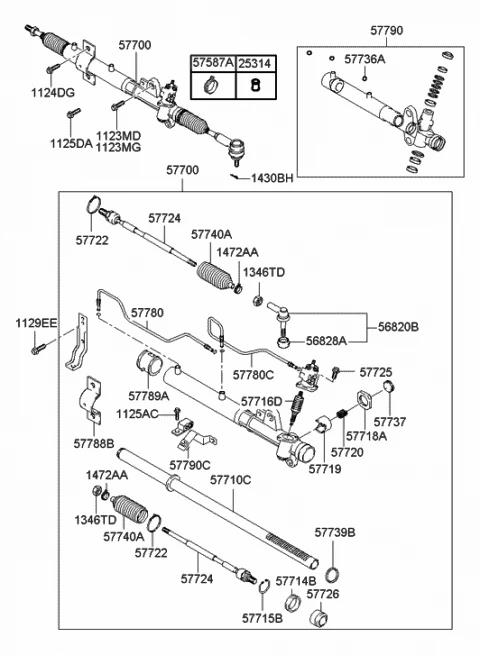 577902DA00 HYUNDAI/KIA/MOBIS Комплект прокладок рулевого механизма (металл 7шт, пластик 3шт, резина) (фото 2)