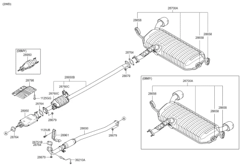 28700-1F170 HYUNDAI/KIA/MOBIS Muffler assy-main (фото 2)