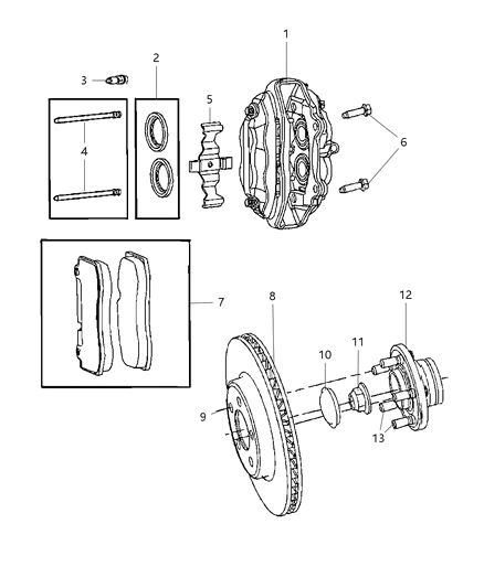 05174311AC CHRYSLER Колодки дисковые задние jeep grand cherokee iii, 300 c 6.1 06-10 (фото 3)