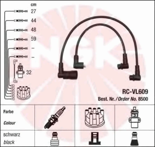 8500 NGK Комплект проводов зажигания (фото 2)