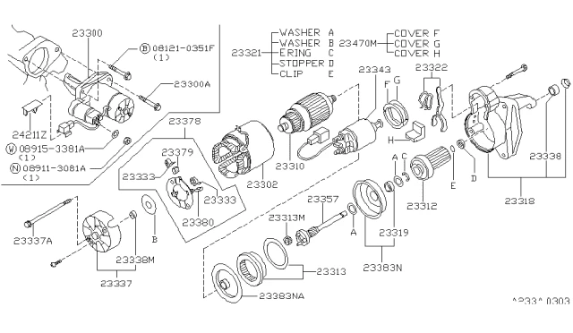 2330031U00 NISSAN Стартер (фото 2)