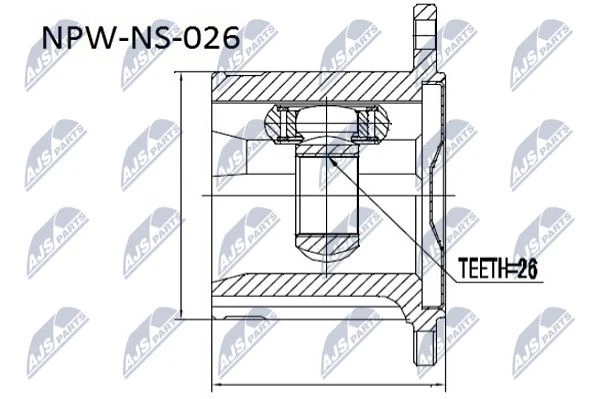 NPW-NS-026 NTY Шарнирный комплект, приводной вал (фото 3)