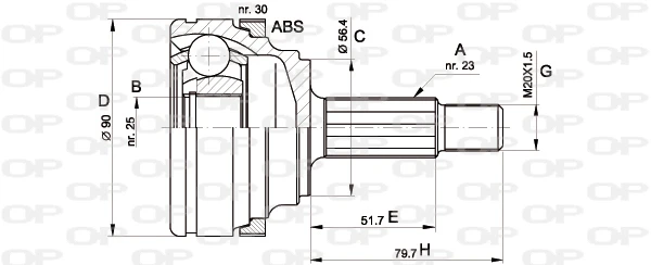 CVJ5332.10 OPEN PARTS Шарнирный комплект, приводной вал (фото 3)