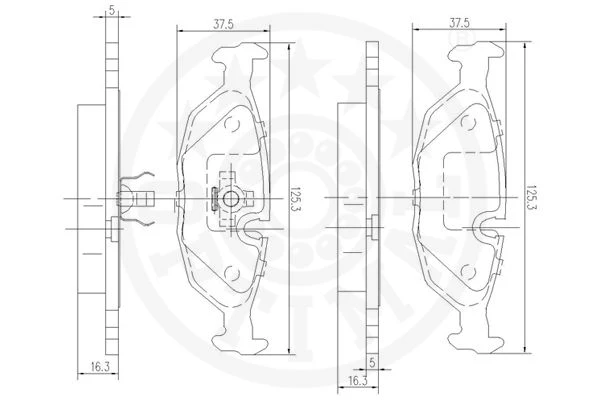 9320 OPTIMAL Комплект тормозных колодок, дисковый тормоз (фото 6)