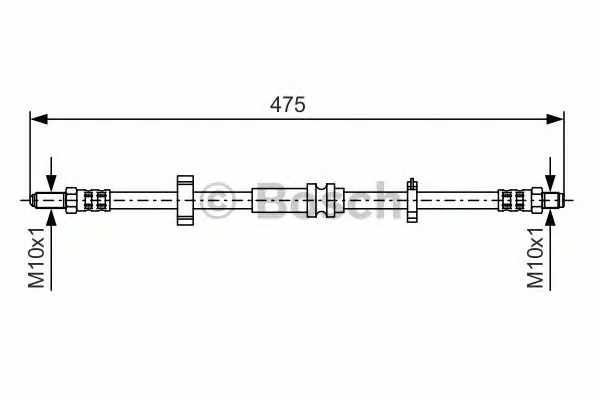 1 987 476 750 BOSCH Тормозной шланг (фото 1)