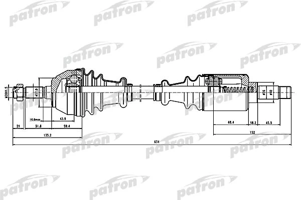PDS0100 PATRON Приводной вал (фото 2)