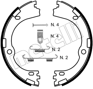 53-0752K METELLI Комплект тормозных колодок, стояночная тормозная система (фото 1)