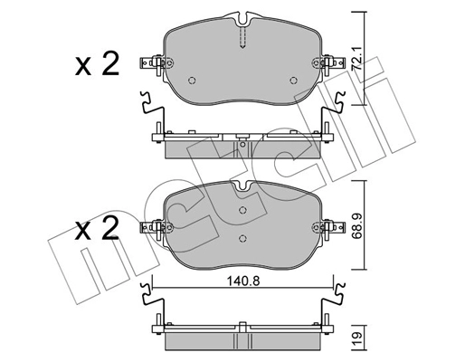 22-1356-0 METELLI Комплект тормозных колодок, дисковый тормоз (фото 1)
