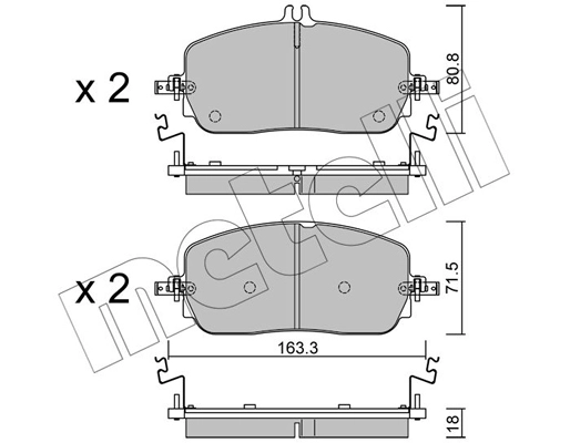 22-1357-0 METELLI Комплект тормозных колодок, дисковый тормоз (фото 1)