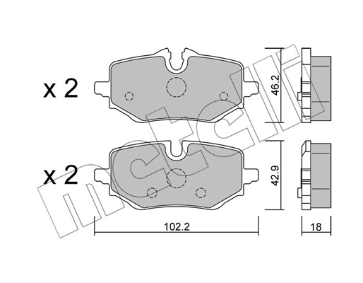 22-1368-0 METELLI Комплект тормозных колодок, дисковый тормоз (фото 1)