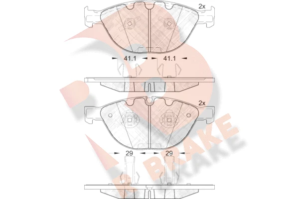 RB1972 R BRAKE Комплект тормозных колодок, дисковый тормоз (фото 2)