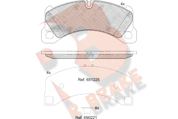 RB2206 R BRAKE Комплект тормозных колодок, дисковый тормоз (фото 2)