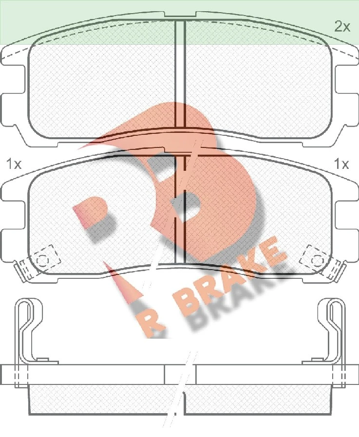 RB1192 R BRAKE Комплект тормозных колодок, дисковый тормоз (фото 2)