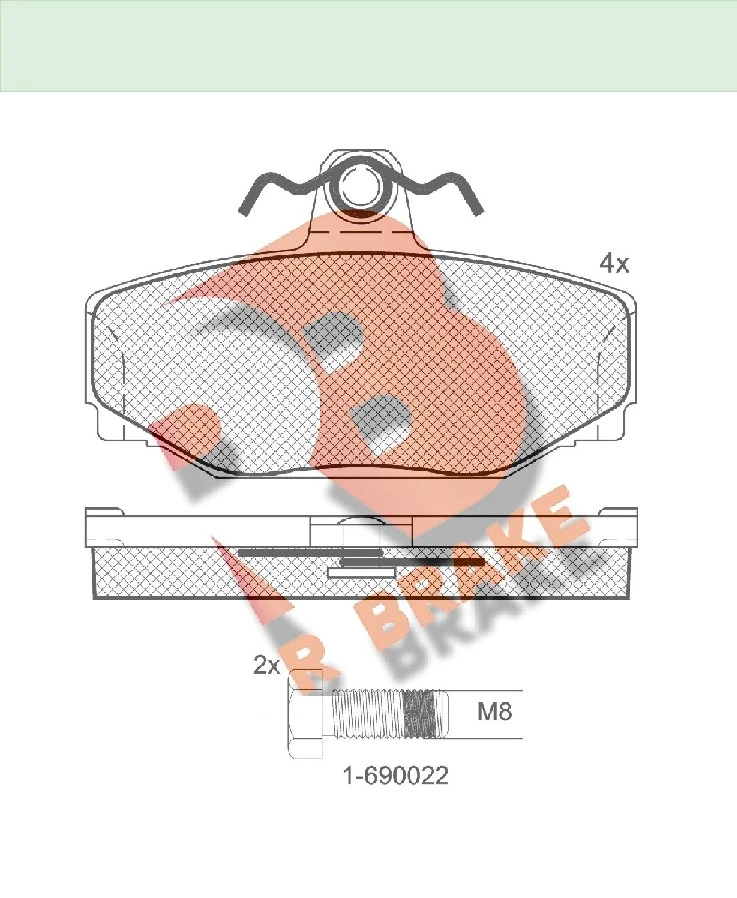 RB1155-700 R BRAKE Комплект тормозных колодок, дисковый тормоз (фото 2)