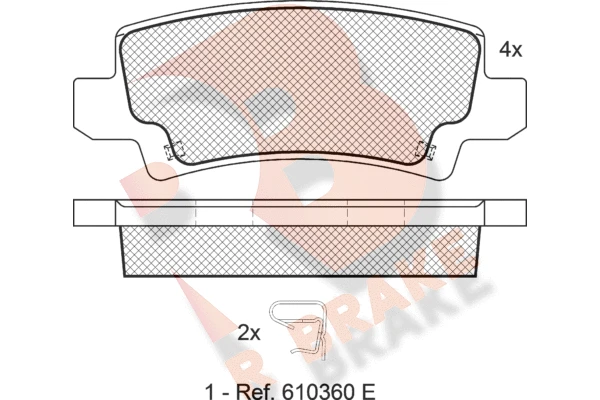 RB1514 R BRAKE Комплект тормозных колодок, дисковый тормоз (фото 2)