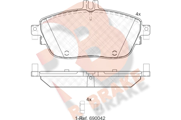 RB2061 R BRAKE Комплект тормозных колодок, дисковый тормоз (фото 2)