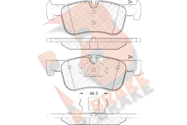 RB2063 R BRAKE Комплект тормозных колодок, дисковый тормоз (фото 2)