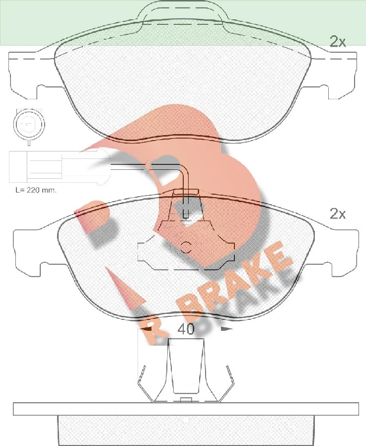 RB1212 R BRAKE Комплект тормозных колодок, дисковый тормоз (фото 2)