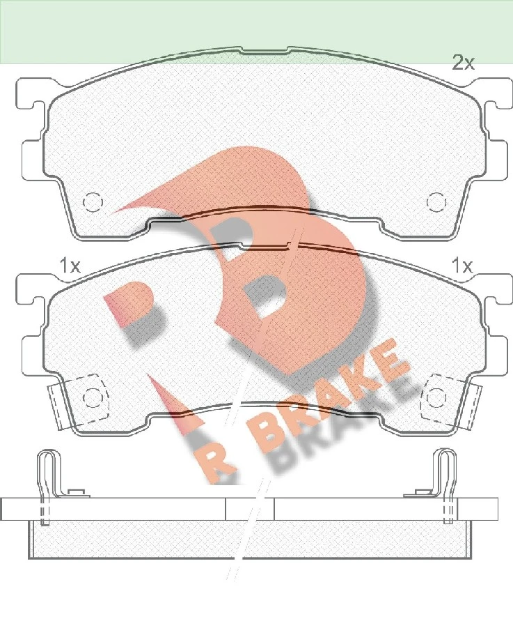 RB0971-203 R BRAKE Комплект тормозных колодок, дисковый тормоз (фото 2)