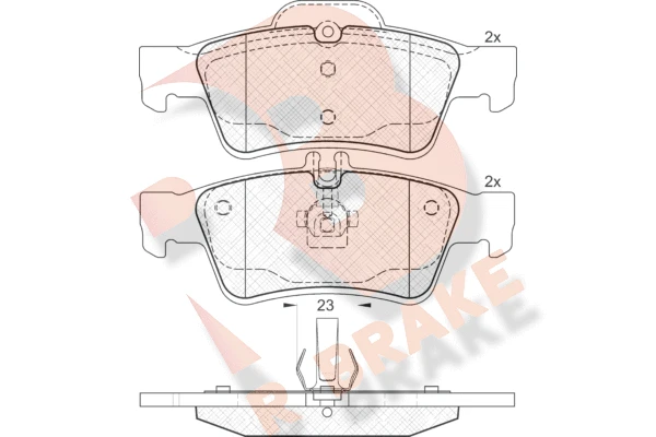 RB1576 R BRAKE Комплект тормозных колодок, дисковый тормоз (фото 2)