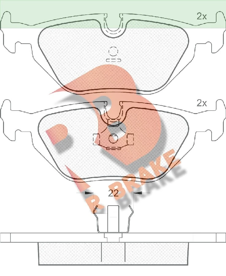 RB1174 R BRAKE Комплект тормозных колодок, дисковый тормоз (фото 2)