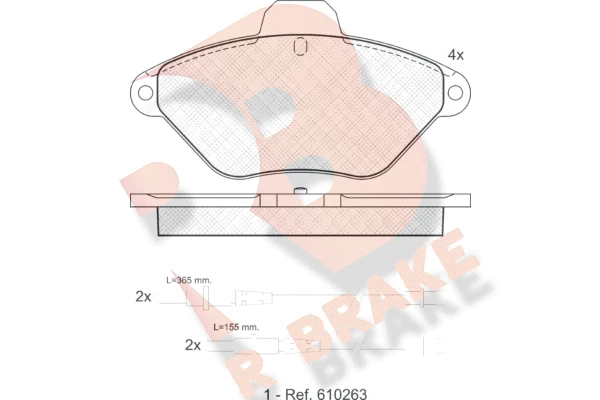 RB0921 R BRAKE Комплект тормозных колодок, дисковый тормоз (фото 2)