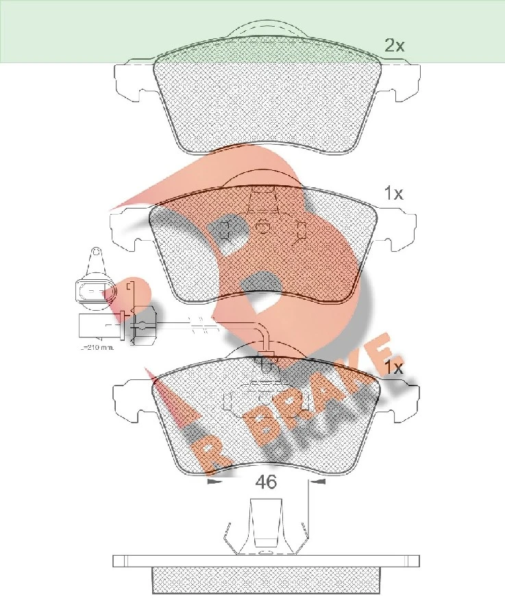 RB1320 R BRAKE Комплект тормозных колодок, дисковый тормоз (фото 2)