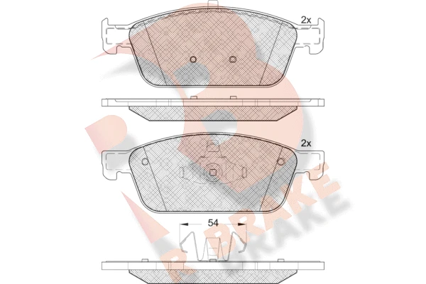 RB2134 R BRAKE Комплект тормозных колодок, дисковый тормоз (фото 2)