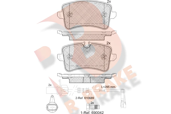 RB1986 R BRAKE Комплект тормозных колодок, дисковый тормоз (фото 2)