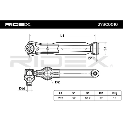 273C0010 RIDEX Рычаг независимой подвески колеса, подвеска колеса (фото 3)
