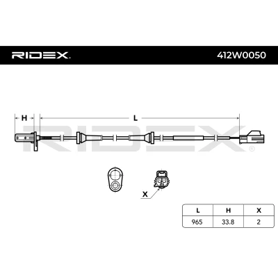 412W0050 RIDEX Датчик, частота вращения колеса (фото 9)