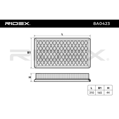 8A0423 RIDEX Воздушный фильтр (фото 5)