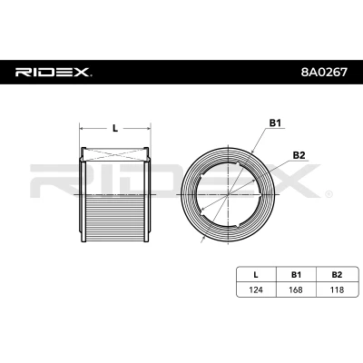 8A0267 RIDEX Воздушный фильтр (фото 4)