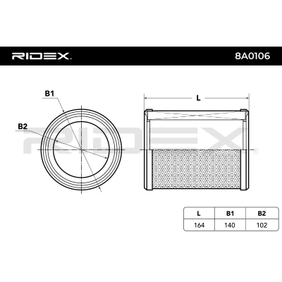 8A0106 RIDEX Воздушный фильтр (фото 7)