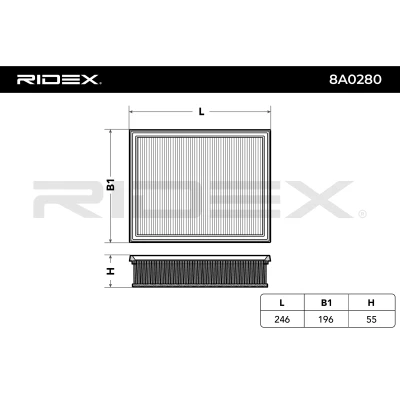 8A0280 RIDEX Воздушный фильтр (фото 6)